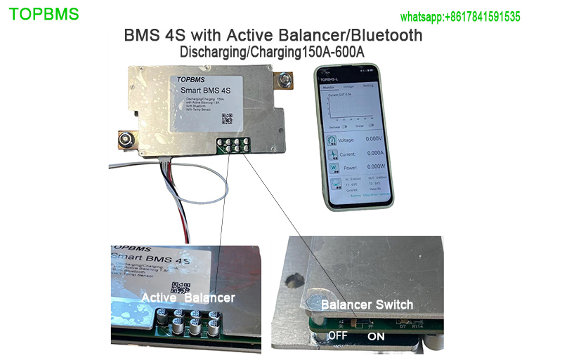 BMS 4S with active balancing 1800mA  ; Charging/Discharging Current 150A 200A 240A 300A  360A 500A 600A (Cintinuous Current)